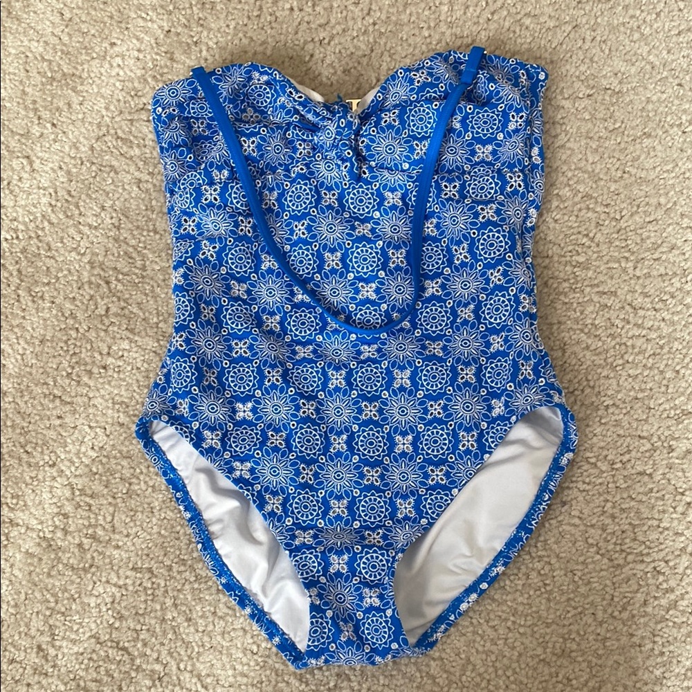 Michael Kors Blue Floral Swimsuit4
